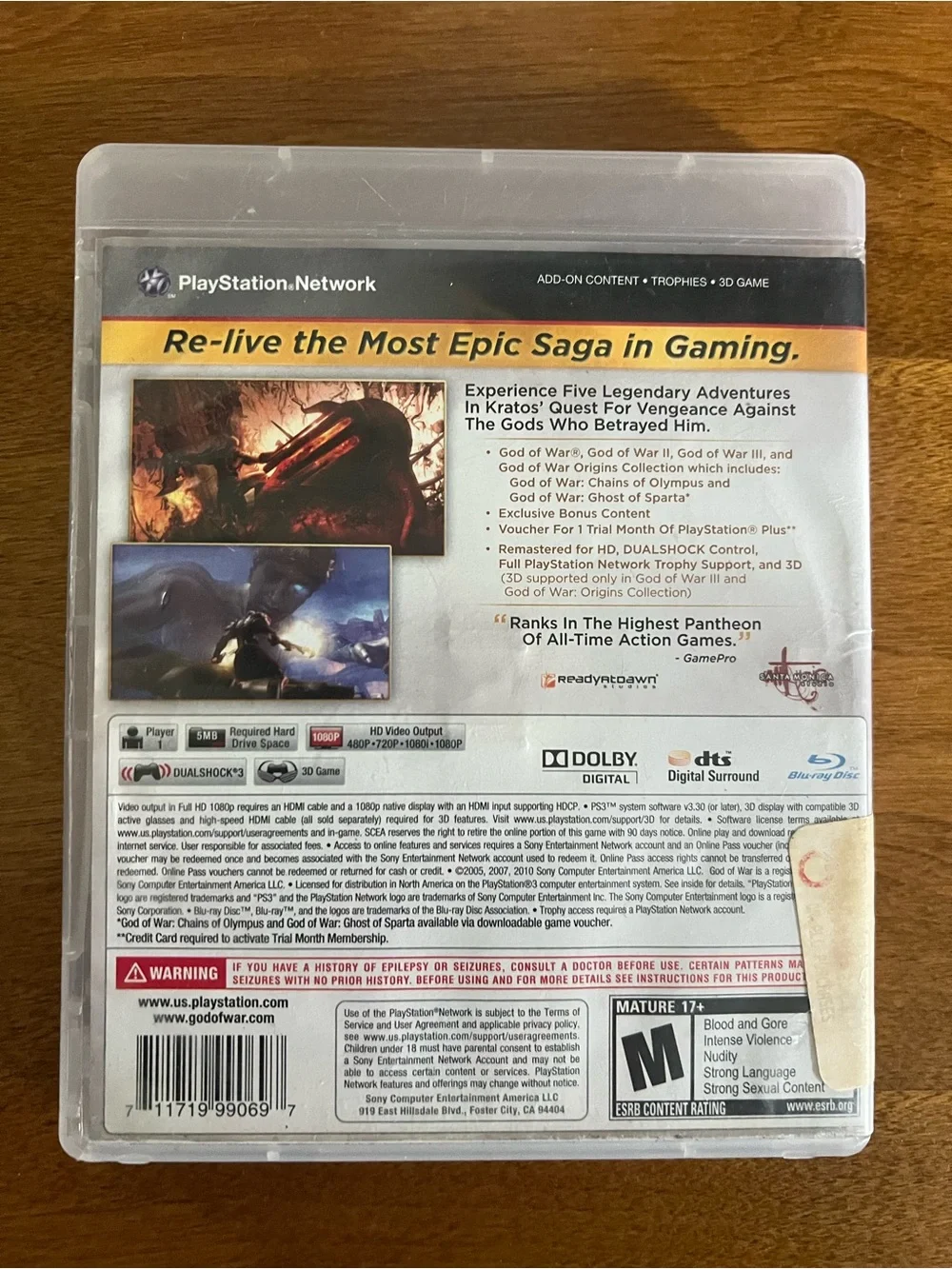 (Only 1/2 discs working!) PS3 God of War Saga CIB